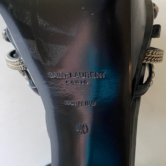 Saint Laurent Paris Platform Studded & Chained High Heel Stilettos US 10 (E40) - Picture 11 of 15